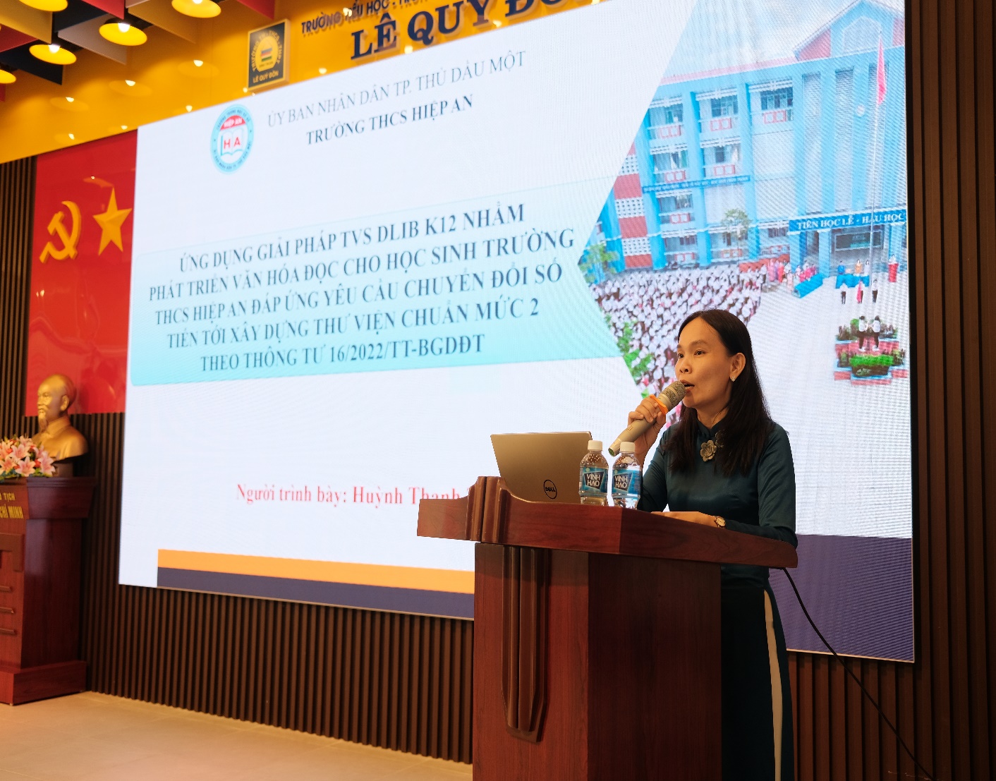 Báo cáo tham luận Về Ứng dụng giải pháp TVS DLIb K12 nhằm phát triển văn hóa đọc cho học sinh trường THCS Hiệp An